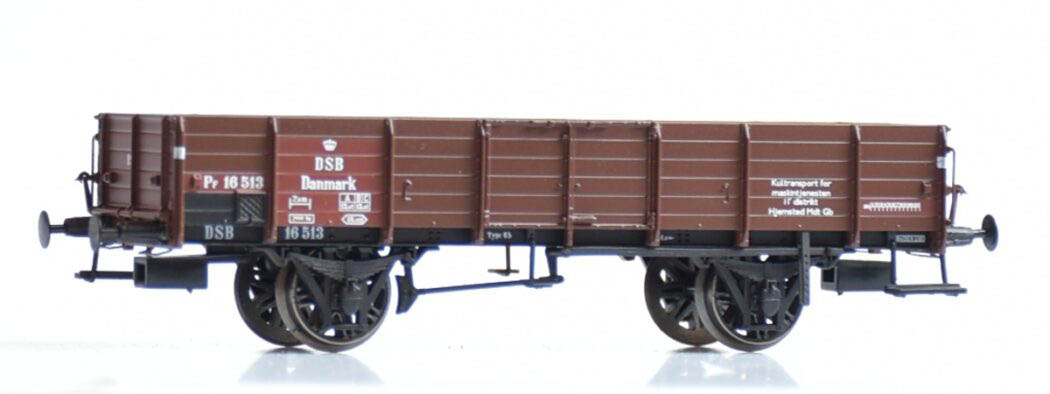 19-DK-873011 - H0 - Offener Güterwagen PF 16 513, braun mit Handbremse "kultransport…", DSB, Ep. III-IV